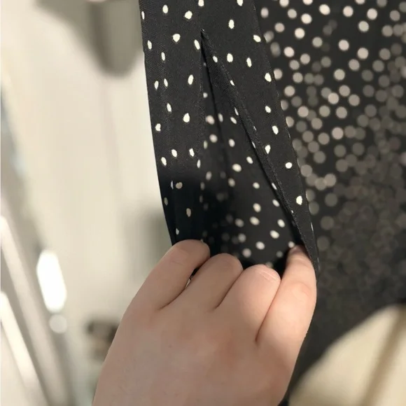 Torrid Black and Cream Asymmetrical Polka Dot Dress - Picture 3 of 5